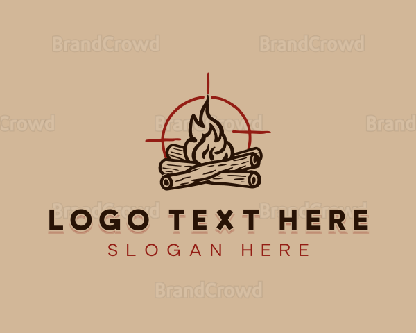 Outdoor Bonfire Camping Logo