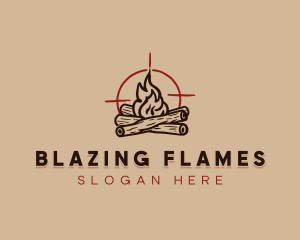 Outdoor Bonfire Camping logo design