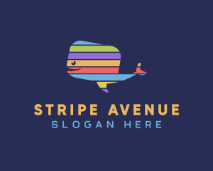 Stripes - Whale Animal Stripes logo design