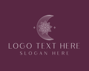 Meditation - Floral Moon Skincare logo design
