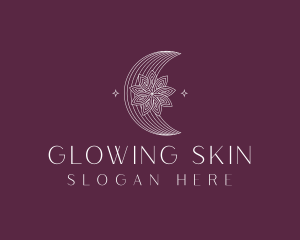 Floral Moon Skincare logo design