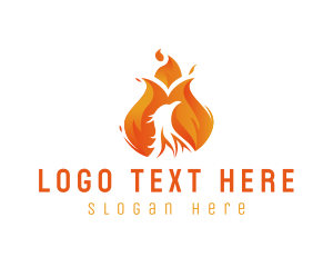 Flaming - Phoenix Fire Heat logo design