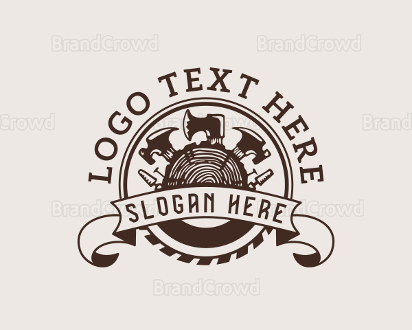 Rustic Lumberjack Tools Logo