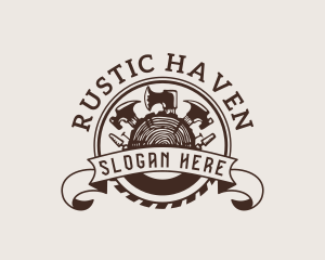 Rustic Lumberjack Tools logo design