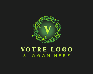 Vine Wreath Leaves Logo