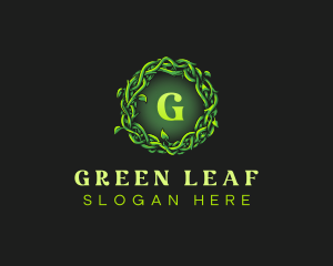 Vine Wreath Leaves logo design