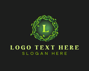 Vine Wreath Leaves Logo