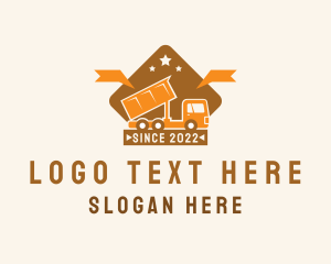 Orange - Construction Dump Truck Transport logo design