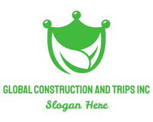 Vegetarian - Green Crown Shield Leaf logo design