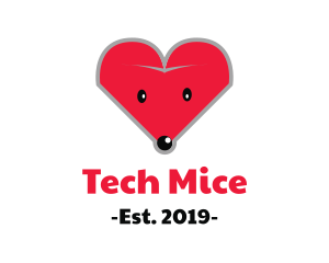 Mice - Love Mouse Head logo design