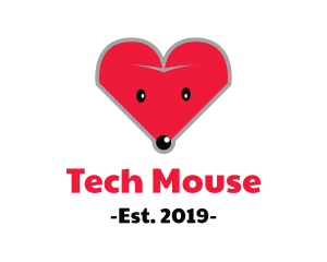 Love Mouse Head logo design
