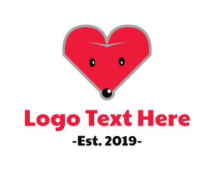 Rodent - Love Mouse Head logo design