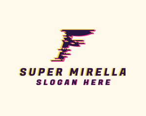Futuristic - Pixel Glitch Letter F logo design