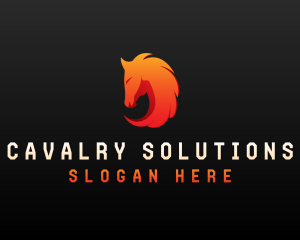 Cavalry - Blazing Stallion Horse logo design