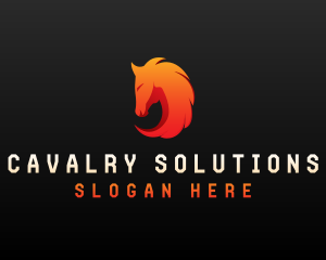 Blazing Stallion Horse logo design