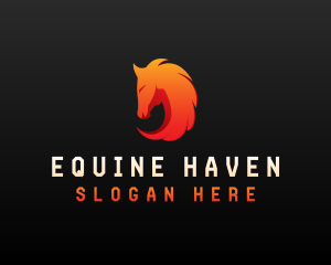 Blazing Stallion Horse logo design