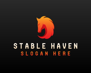 Blazing Stallion Horse logo design