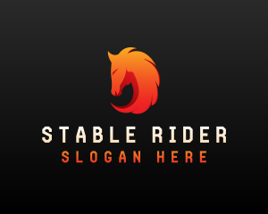 Blazing Stallion Horse logo design