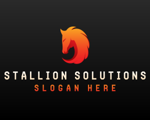 Stallion - Blazing Stallion Horse logo design