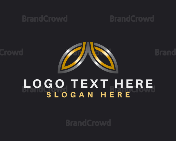 Silver Gold Metallic Leaf Logo