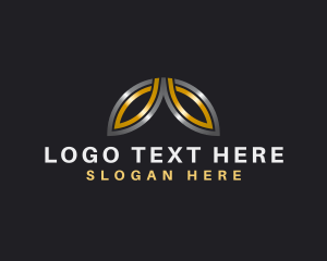 Branding - Silver Gold Metallic Leaf logo design
