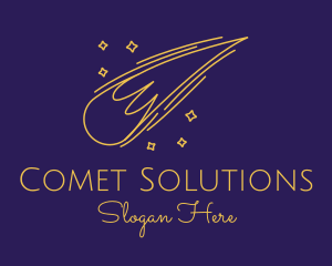 Comet - Gold Comet Meteor logo design