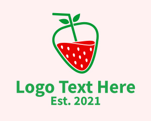 Strawberry - Strawberry Fruit Juice logo design