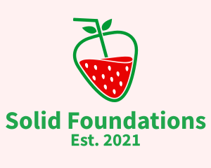 Juice Stand - Strawberry Fruit Juice logo design