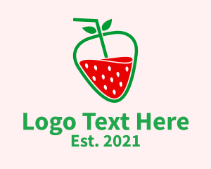 Fresh Fruit - Strawberry Fruit Juice logo design