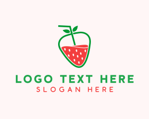 Juice Bar - Strawberry Fruit Juice logo design