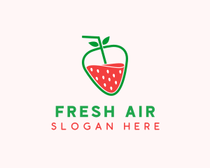 Strawberry Fruit Juice  logo design