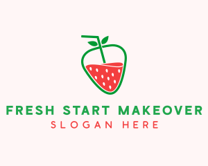 Strawberry Fruit Juice  logo design