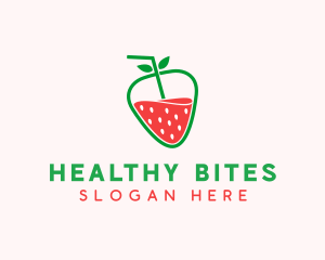 Strawberry Fruit Juice  logo design