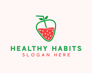 Strawberry Fruit Juice  logo design