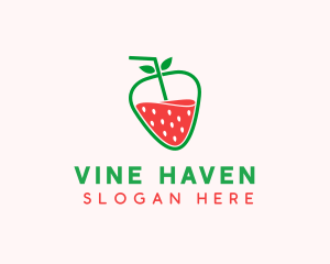 Strawberry Fruit Juice  logo design