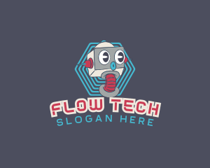 Retro Robot Tech logo design