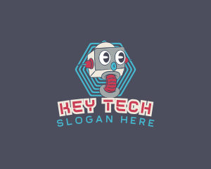 Retro Robot Tech logo design