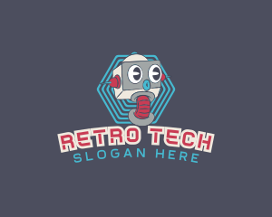 Retro Robot Tech logo design