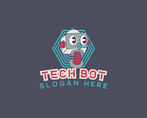 Retro Robot Tech logo design