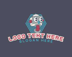 Retro Robot Tech Logo