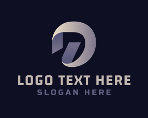 3d - Elegant Ribbon Letter D logo design