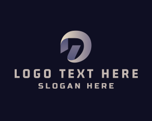 App - Elegant Ribbon Letter D logo design