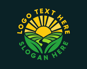Sustainability - Agriculture Sunrise Field logo design