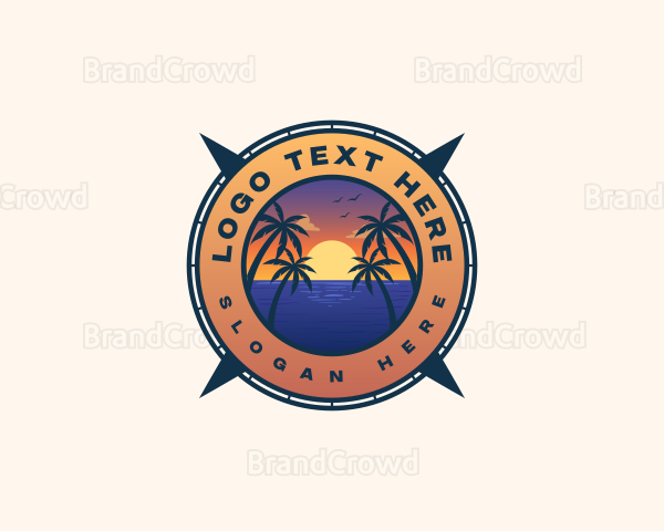 Summer Ocean Beach Logo
