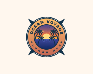 Summer Ocean Beach logo design