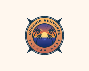 Summer Ocean Beach logo design