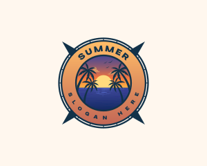 Summer Ocean Beach logo design