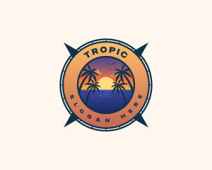 Summer Ocean Beach logo design