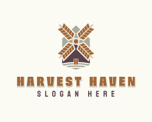 Flour Wheat Crops logo design