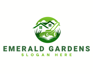 Lawn Mower Gardening logo design